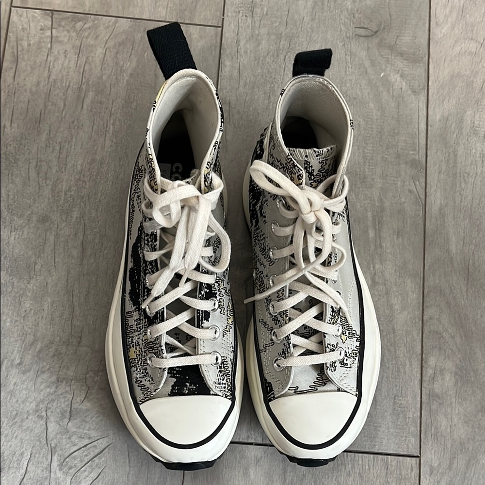 NWOT CONVERSE Run Star Hike High Floral Jacquard Fusion Sneakers, Size 8 - Picture 7 of 12